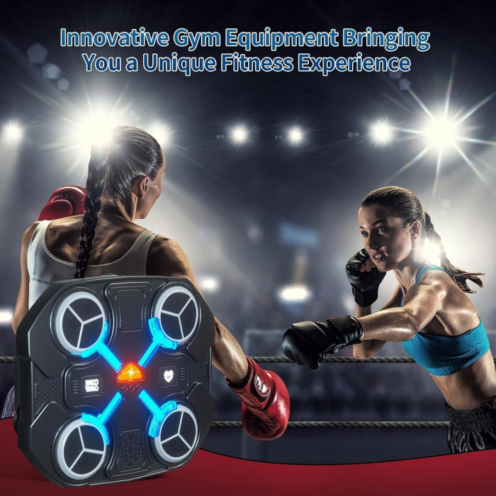 Aparat de box cu muzica Bluetooth, montare pe perete, lumini interactive, pentru antrenament si distractie in familie [3]