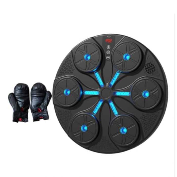 Aparat de antrenament pentru box, cu muzica, LED-uri și funcții dinamice, Manusi incluse, montare pe perete [9]