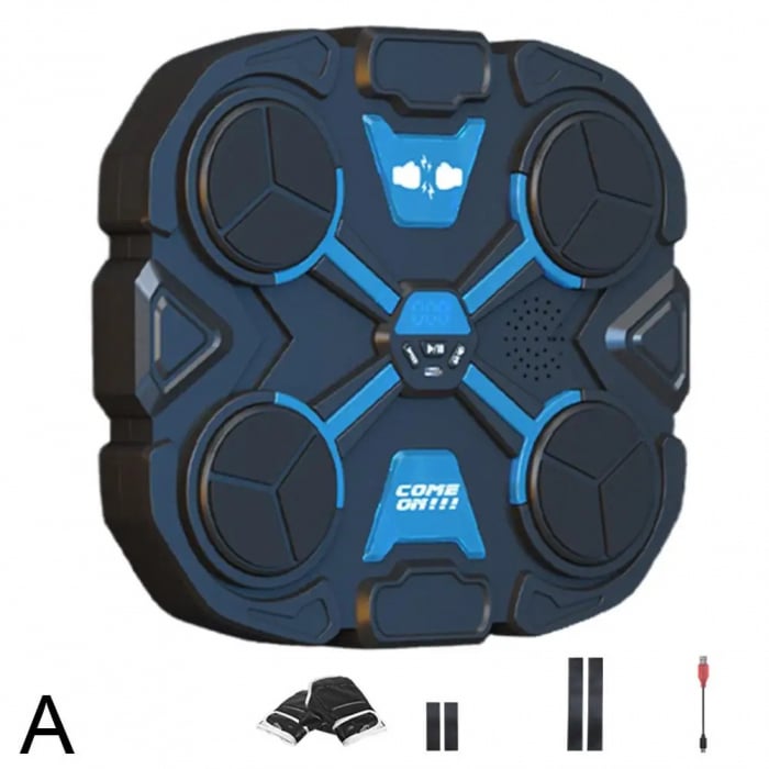 Aparat de box pentru copii, montare pe perete, 4 Tinte, Raspuns muzical, Manusi incluse [13]