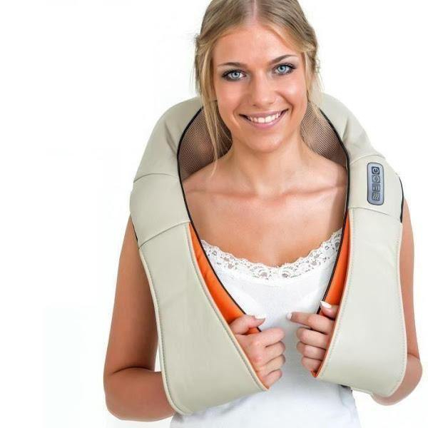 Aparat de masaj cervical, cu infrarosu si bile, 24W, piele [6]