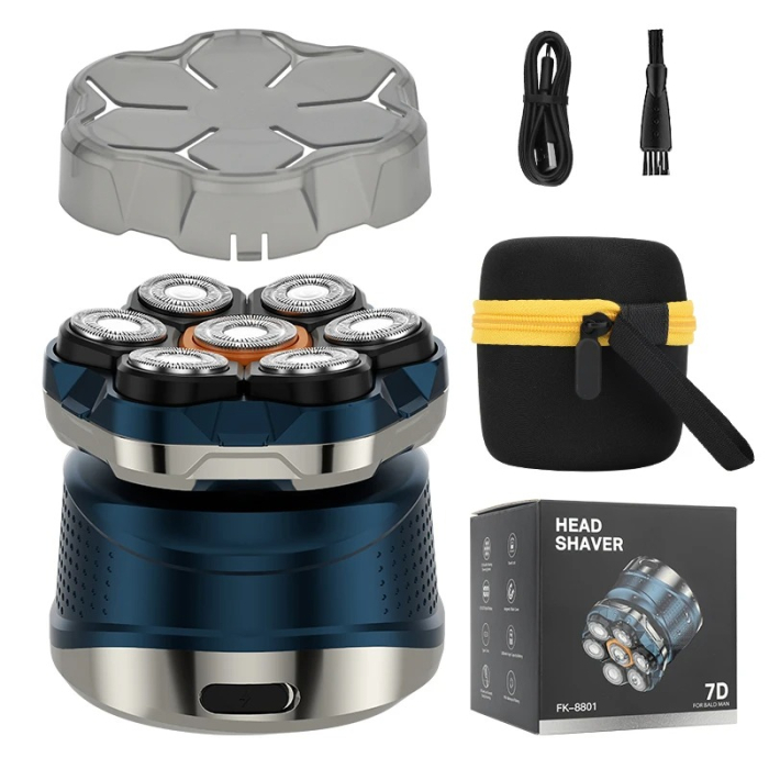 Aparat de Ras Electric pentru Barbati, 6 lame, LED Digital, 2 Viteze, Impermeabil, Incarcare USB, 1400mAh [9]