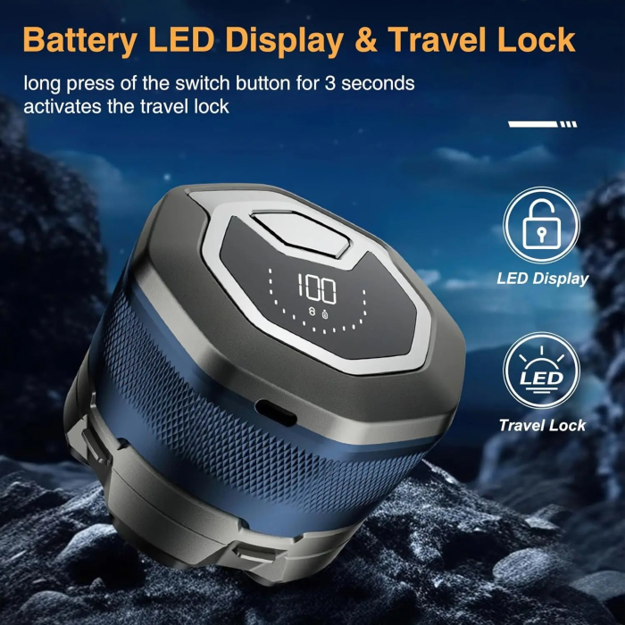 Aparat de Ras Electric pentru Barbati, 6 lame, LED Digital, 2 Viteze, Impermeabil, Incarcare USB, 1400mAh [5]
