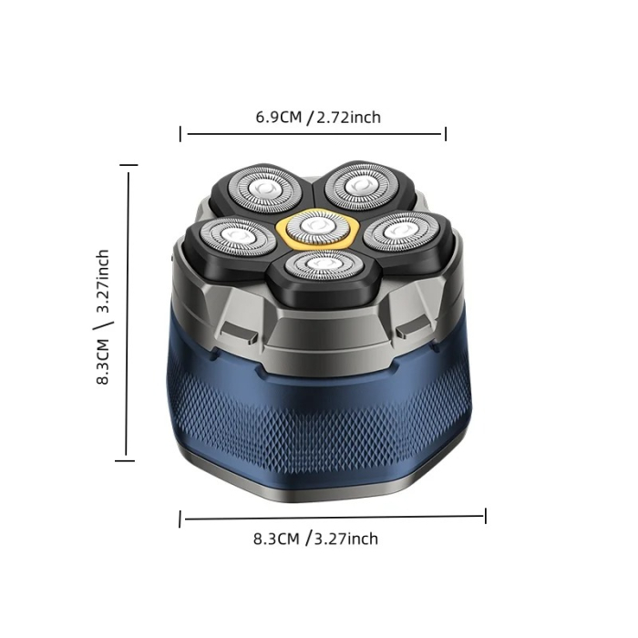 Aparat de Ras Electric pentru Barbati, 6 lame, LED Digital, 2 Viteze, Impermeabil, Incarcare USB, 1400mAh [10]