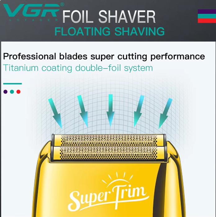 Aparat de ras Shaver Profesional VGR Super Trim V-332, Auriu, Autonomie 150 min. [4]