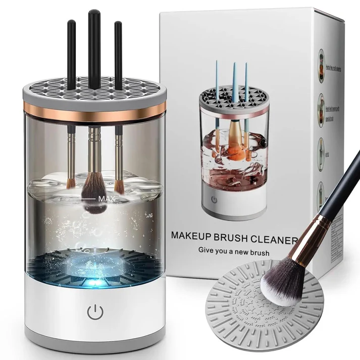 Aparat Electric de Curatare Pensule Machiaj, Profesional, Perie Automata 3 in 1: Curatare, Uscare si Depozitare [1]