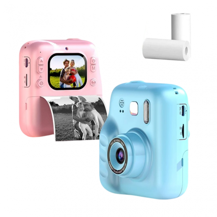 Aparat Foto Digital cu Imprimare Termica pentru copii, display color, 2 Camere, Full HD 1080p, Model Nou [1]