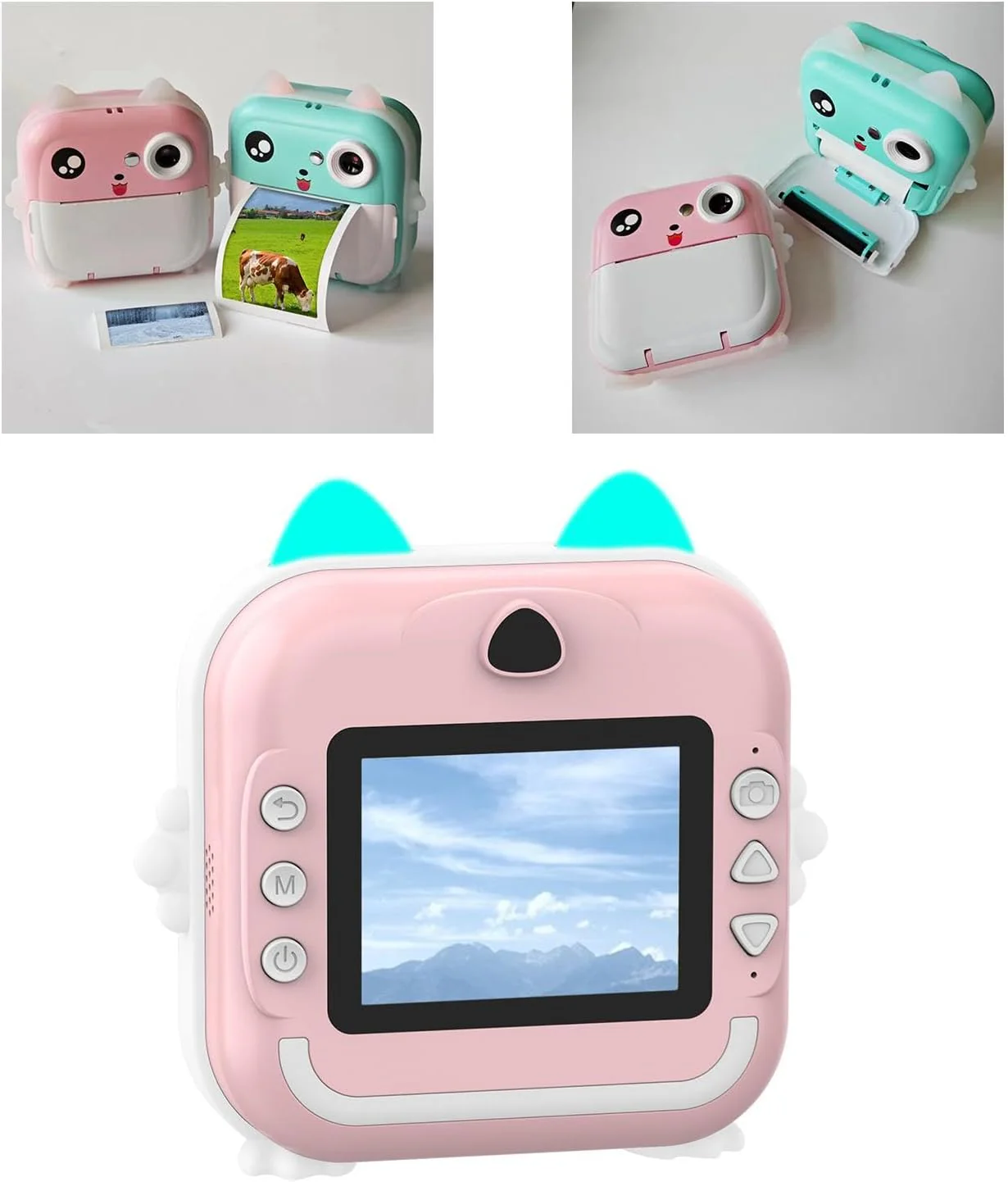 Aparat Foto Digital cu Imprimare Termica pentru copii, display color de 2,4 inch, 1080P Full HD [2]