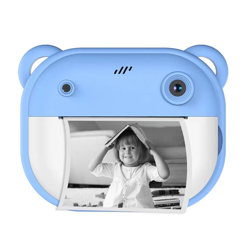 Aparat Foto pentru Copii cu Functie Imprimare termica imediata, display color, 1080p, Roz/Albastru [9]