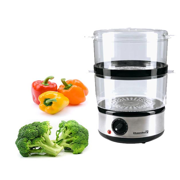 Aparat Gatit cu Aburi, 2 Recipiente de gatit concomitent, putere 400W, capacitate 2.4L, Hausberg HB-1350 [2]