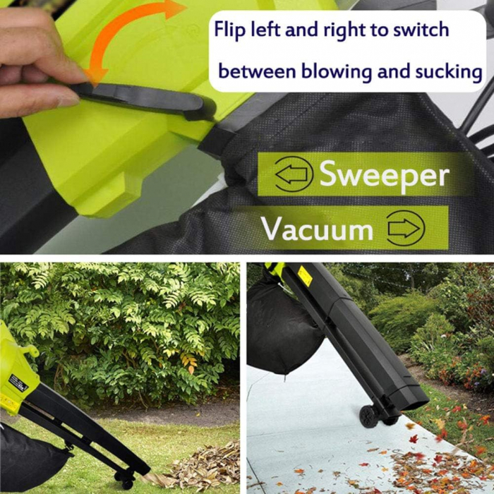 Aspirator/Suflanta de frunze, 3000 W, 270 kmh viteza aer, 13.2 mxmin debit aer, 45L sac colector [6]