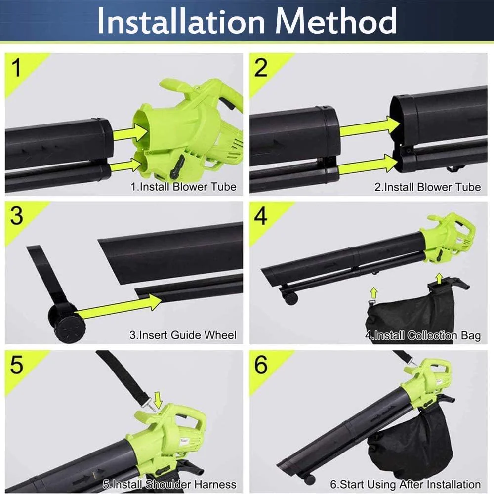 Aspirator/Suflanta de frunze, 3000 W, 270 kmh viteza aer, 13.2 mxmin debit aer, 45L sac colector [7]