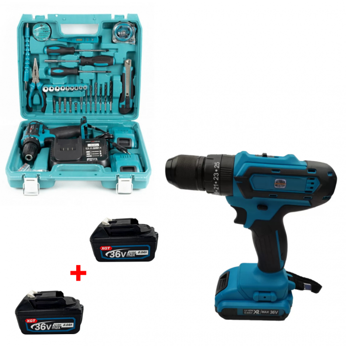 Autofiletanta cu Percutie German Meister, 2 Acumulatori 36V 5 AH + 30 accesorii incluse [1]