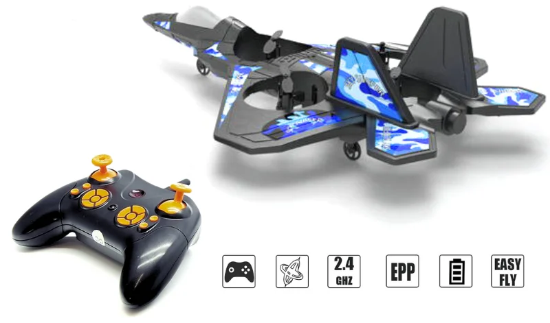 Avion cu telecomanda, Acrobatii 360°, Giroscop, Rezistent la impact, Lumini LED, Thunder Jet X [7]