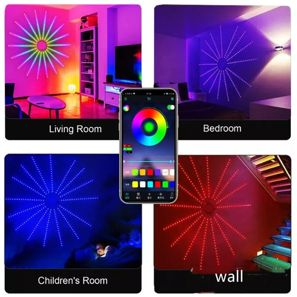 Banda artificii LED, Bluetooth, USB, Control prin telecomanda si telefon, RGB, Sincronizare audio, Multicolor [4]