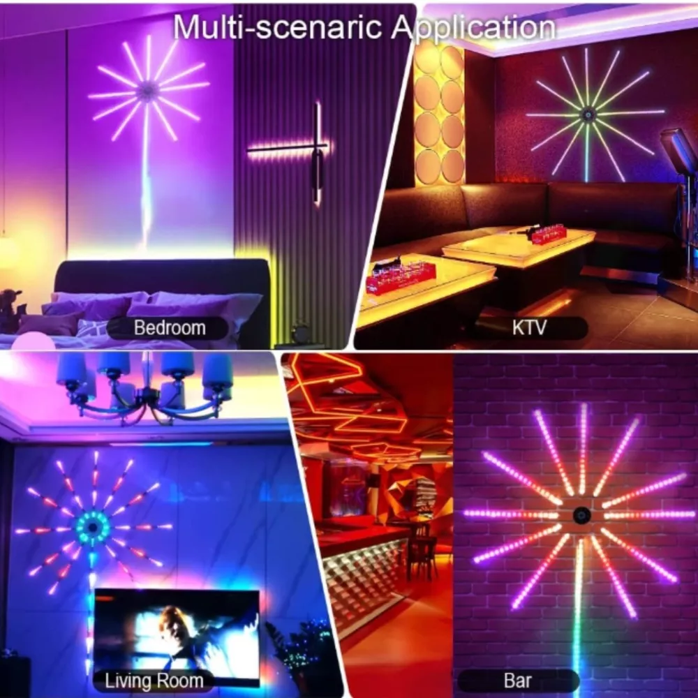 Banda artificii LED, Bluetooth, USB, Control prin telecomanda si telefon, RGB, Sincronizare audio, Multicolor [2]