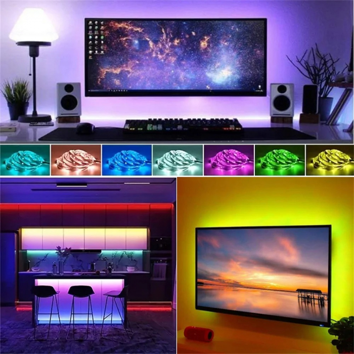 Banda Led TV, RGB Colorata, Lungime 2M/3M, Alimentare USB, Telecomanda [3]