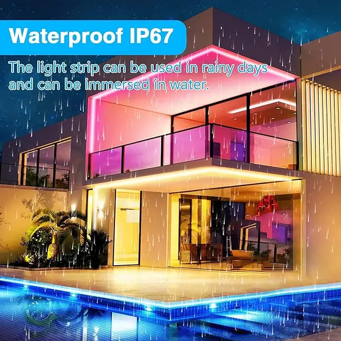Banda LED RGB Solara de Exterior, Lungime 5 metri, IP67, Iluminare Decorativa Gradina si Terasa [4]