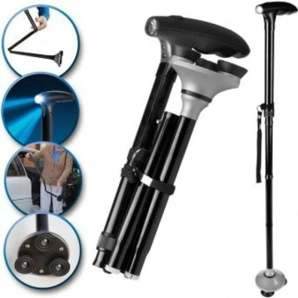 Baston Telescopic de Sprijin, Inaltime reglabila, cu Lanterna Trusty Cane [4]