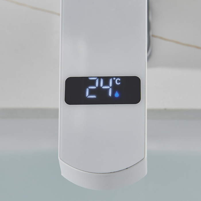 Baterie Robinet Smart cu Afisaj Digital, Control prin touch temperatura, pentru lavoar, buton tactil, Alb Mat [4]