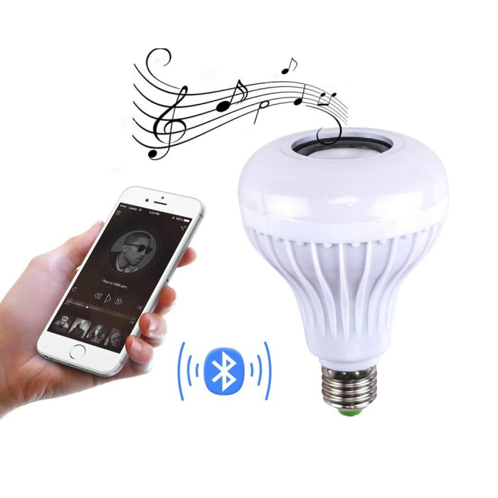 Bec RGB Smart cu Boxa si telecomanda, bluetooth, E27 [4]