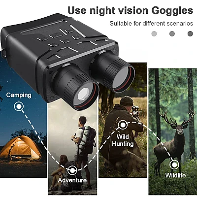 Binoclu profesional cu vedere nocturna in infrarosu, Q NV01, camera video incorporata, 1080p, negru [2]