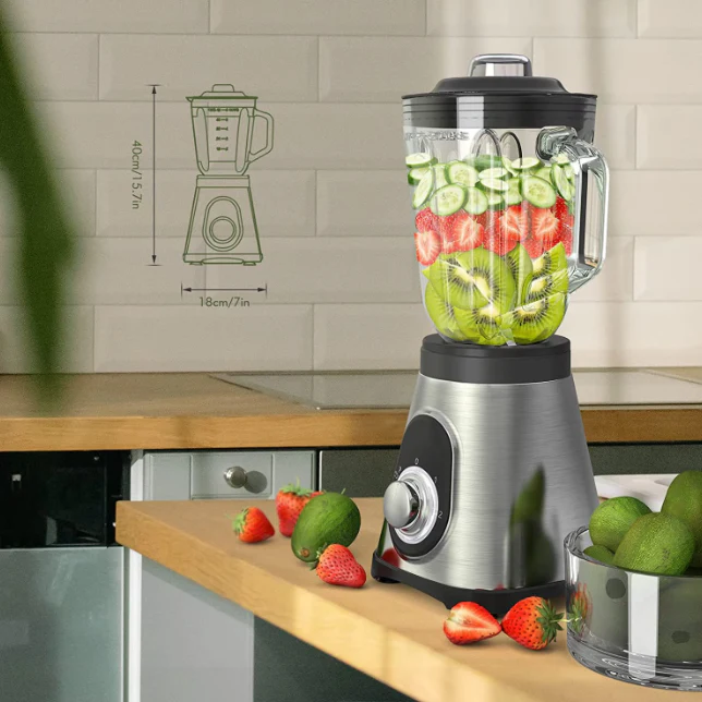 Blender din Inox Jubake, 2in1, 5 viteze, Rasnita Inclusa [3]
