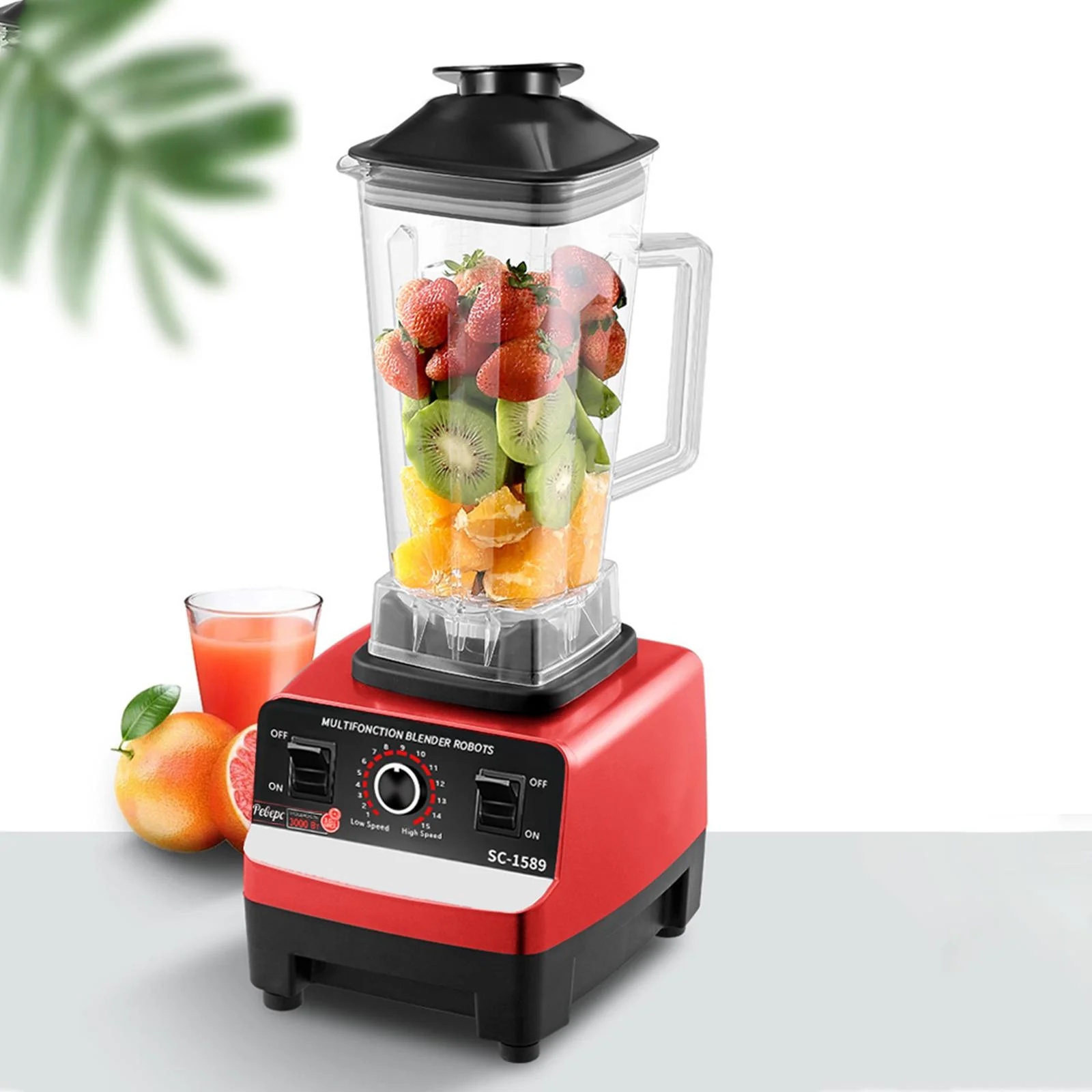 Blender Profesional 800W, 2L capacitate, motor din cupru, 15 viteze [9]