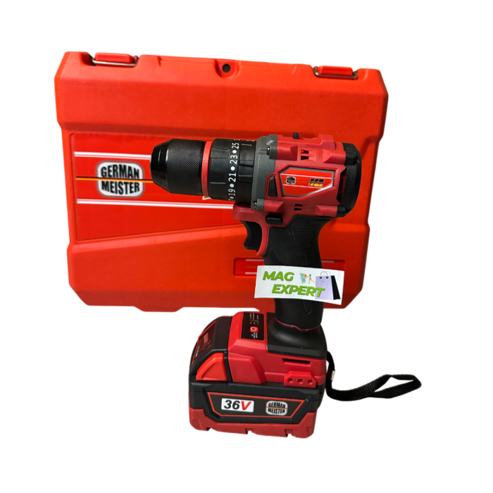 Bormasina Autofiletanta German Meister, cu 2 Acumulatori 36V 8Ah, Motor Brushless [6]