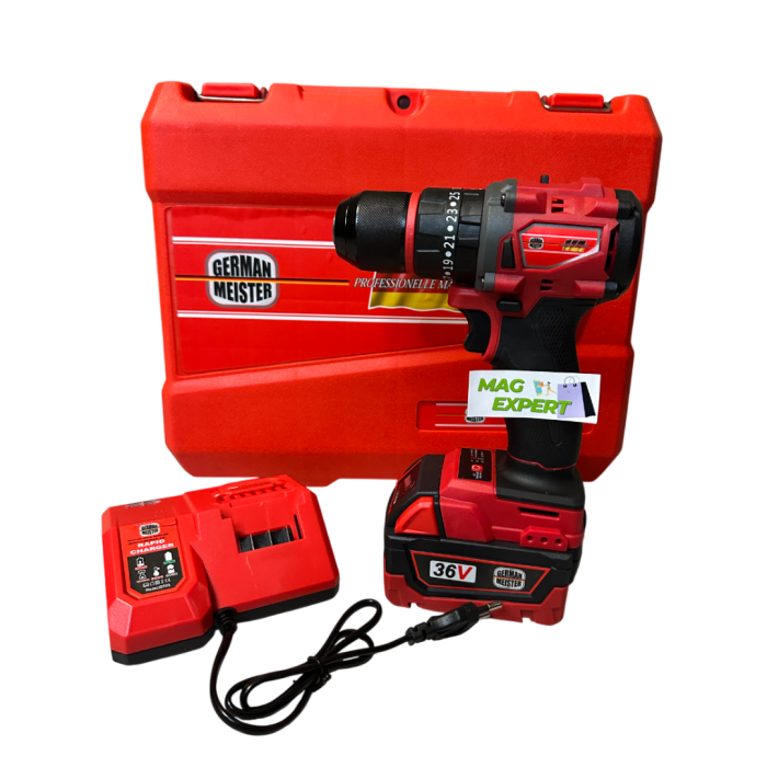 Bormasina Autofiletanta German Meister, cu 2 Acumulatori 36V 8Ah, Motor Brushless [1]