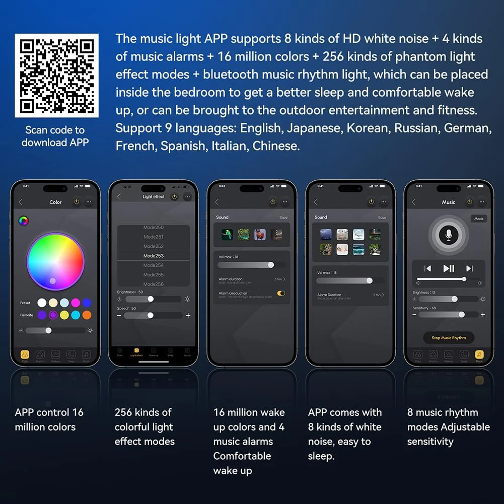 Boxa 3 in 1 Wireless Bluetooth, Ceas cu Alarma, Lampa Led RGB [7]