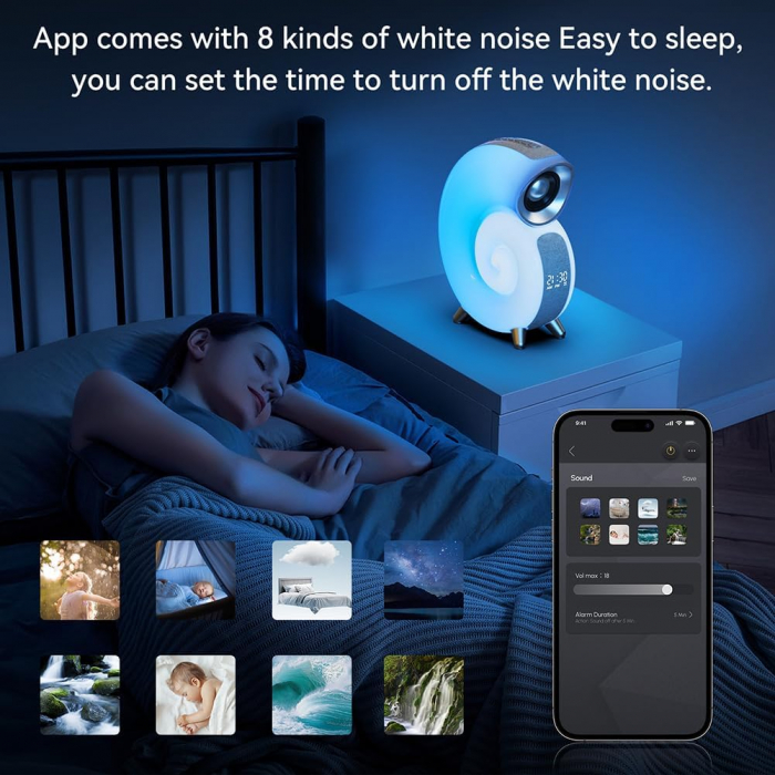 Boxa 3 in 1 Wireless Bluetooth, Ceas cu Alarma, Lampa Led RGB [5]