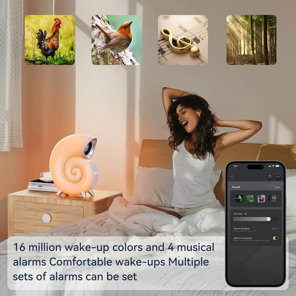 Boxa 3 in 1 Wireless Bluetooth, Ceas cu Alarma, Lampa Led RGB [8]