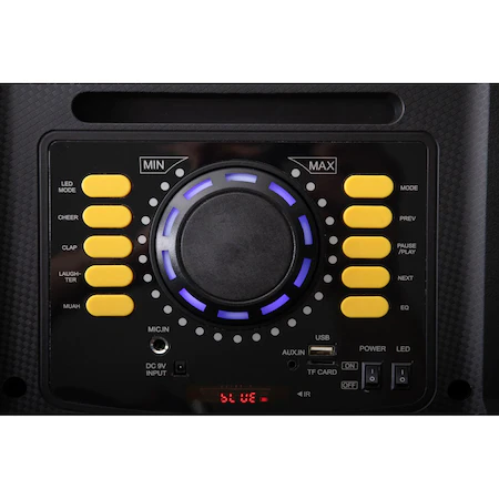Boxa Bluetooth Portabila RF-2122C-10, putere 300W, Microfon, Telecomanda, lumini disco, bass puternic, slot MicroSD, radio FM , AUX , intrare USB, display LED [2]
