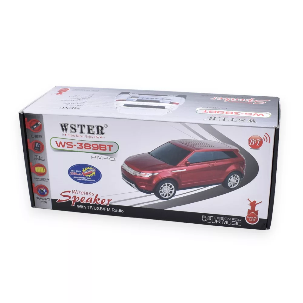 Boxa Bluetooth tip masinuta Range R, Functie Radio, redare TF/USB/AUX, Rosie [4]