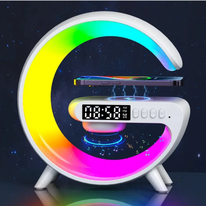 Boxa Portabila Bluetooth 4 in 1 cu Lampa RGB, Incarcare Wireless Telefon, Radio [6]