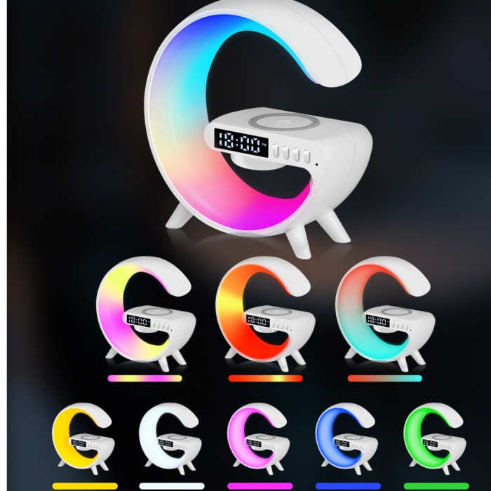 Boxa Portabila Bluetooth 4 in 1 cu Lampa RGB, Incarcare Wireless Telefon, Radio [2]