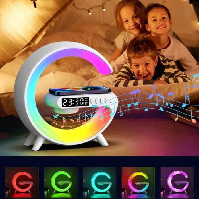Boxa Portabila Bluetooth 4 in 1 cu Lampa RGB, Incarcare Wireless Telefon, Radio [4]