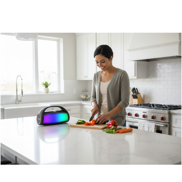 Boxa Portabila Bluetooth, Iluminare Led RGB, 10W, Bass Puternic, Rezistenta la Apa, Bluetooth 5.3 [9]
