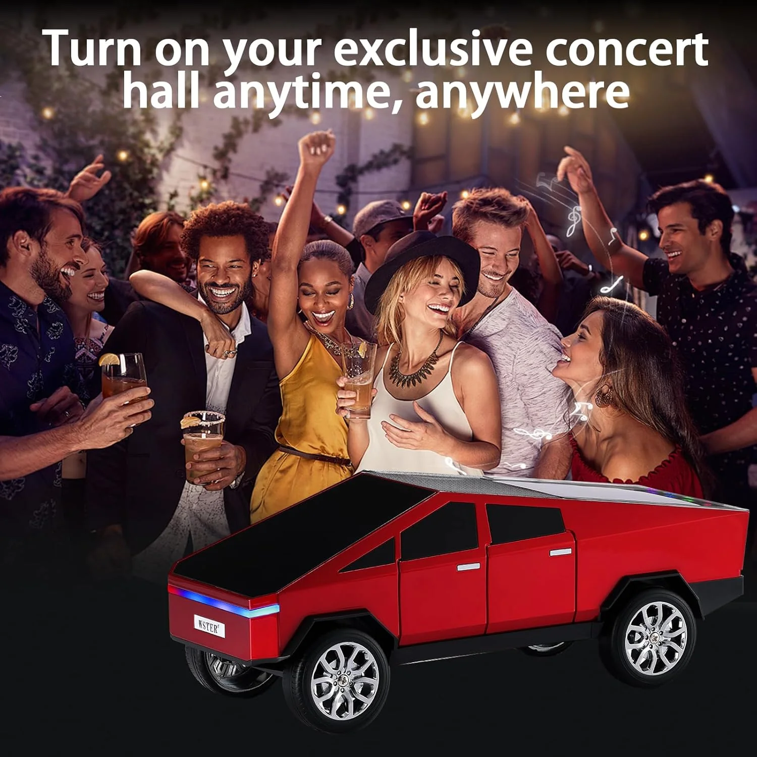 Boxa portabila Bluetooth, Masina Cyber Truck, Sunet 3D, Wireless, Display, Design Futurist, [9]