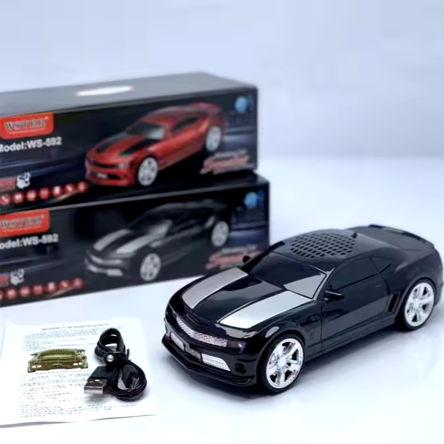 Boxa Portabila Wireless Tip Masinuta Camaro, Functie Radio, USB, AUX, TF [6]