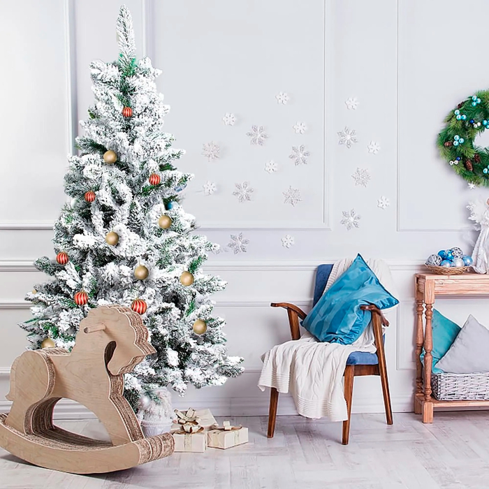 Brad artificial nins 1.8M, Ramuri dese 450 buc, Flexibile, Suport metalic INCLUS [5]