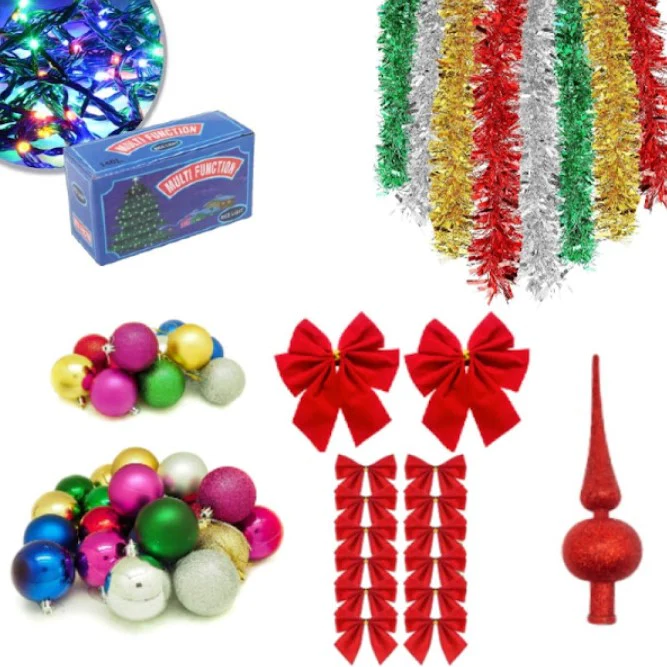 Brad de Craciun Complet, Aspect Natural, Ramuri Dese, Impodobit, Accesorii incluse [3]