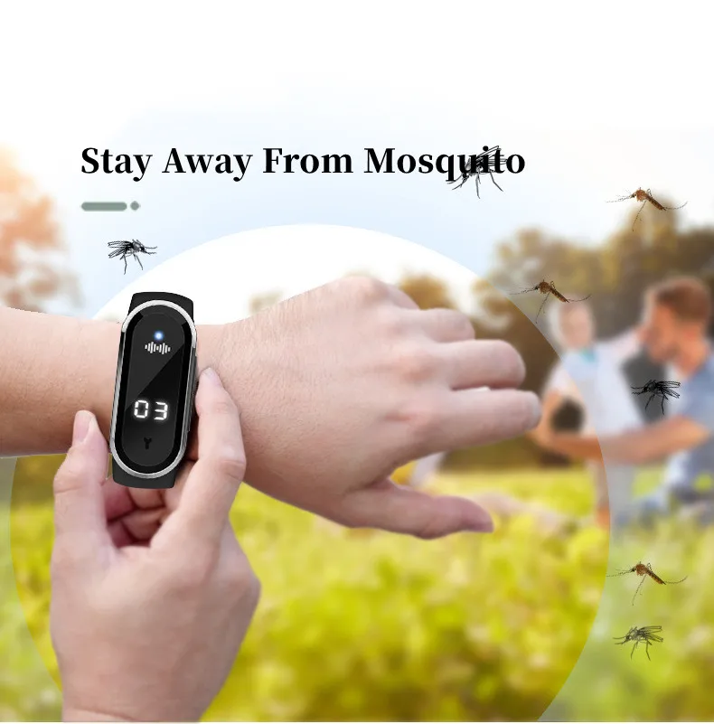 Bratara anti-tantari cu Ultrasunete si Ceas Digital, Model Ultimate, Anti-insecte, Incarcare USB, Rezistenta la apa, Unisex [3]
