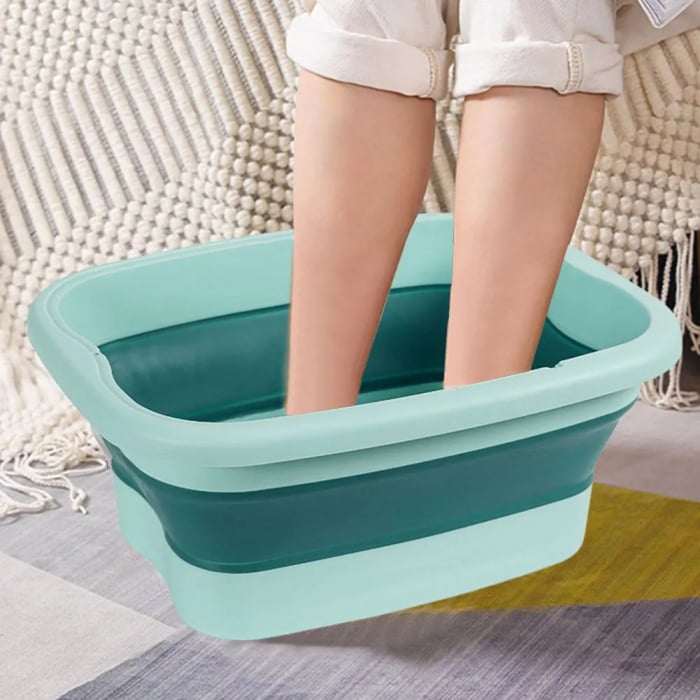 Cadita pentru picioare si masaj calmant, pliabila, suport telefon mobil, Alb cu Gri, 39 x 32 x 17 cm [5]