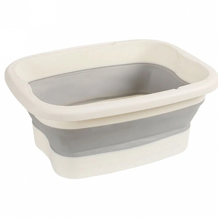 Cadita pentru picioare si masaj calmant, pliabila, suport telefon mobil, Alb cu Gri, 39 x 32 x 17 cm [13]