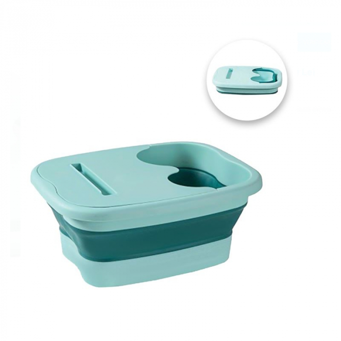 Cadita pentru picioare si masaj calmant, pliabila, suport telefon mobil, Alb cu Gri, 39 x 32 x 17 cm [2]