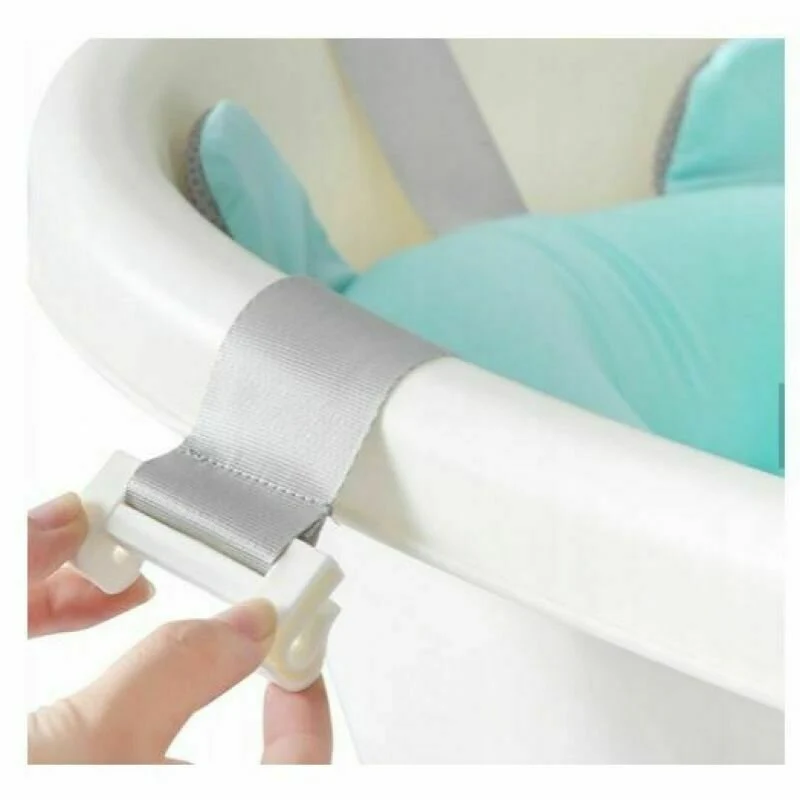 Cadita pliabila pentru bebelusi Premium cu suport pernuta, termometru electronic Incorporat, anatomica, picioruse antiderapante, dop scurgere, agatatoare, Marime 80x50x20, Roz/Albastru [10]
