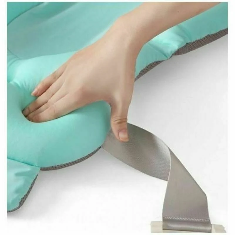 Cadita pliabila pentru bebelusi Premium cu suport pernuta, termometru electronic Incorporat, anatomica, picioruse antiderapante, dop scurgere, agatatoare, Marime 80x50x20, Roz/Albastru [11]