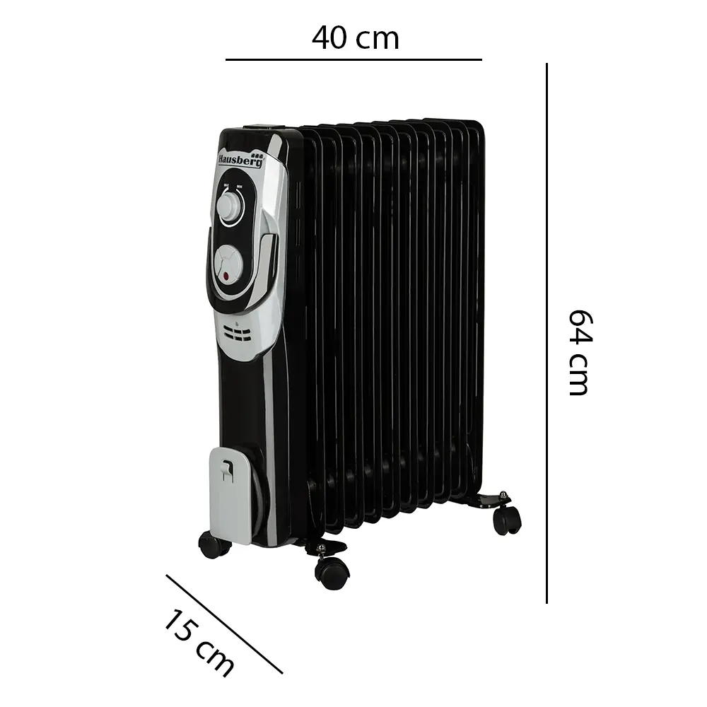Calorifer electric, 2500 W, 11 elementi, 3 nivele de putere, termostat reglabil, Hausberg HB-8920 [5]