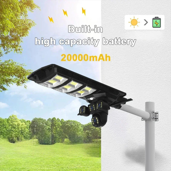 Camera 4G cu Lampa Solara 450W Stradala LED, 2 in 1, Camera De Supraveghere 360, 9 MP, Night Vision, Rotativa [4]